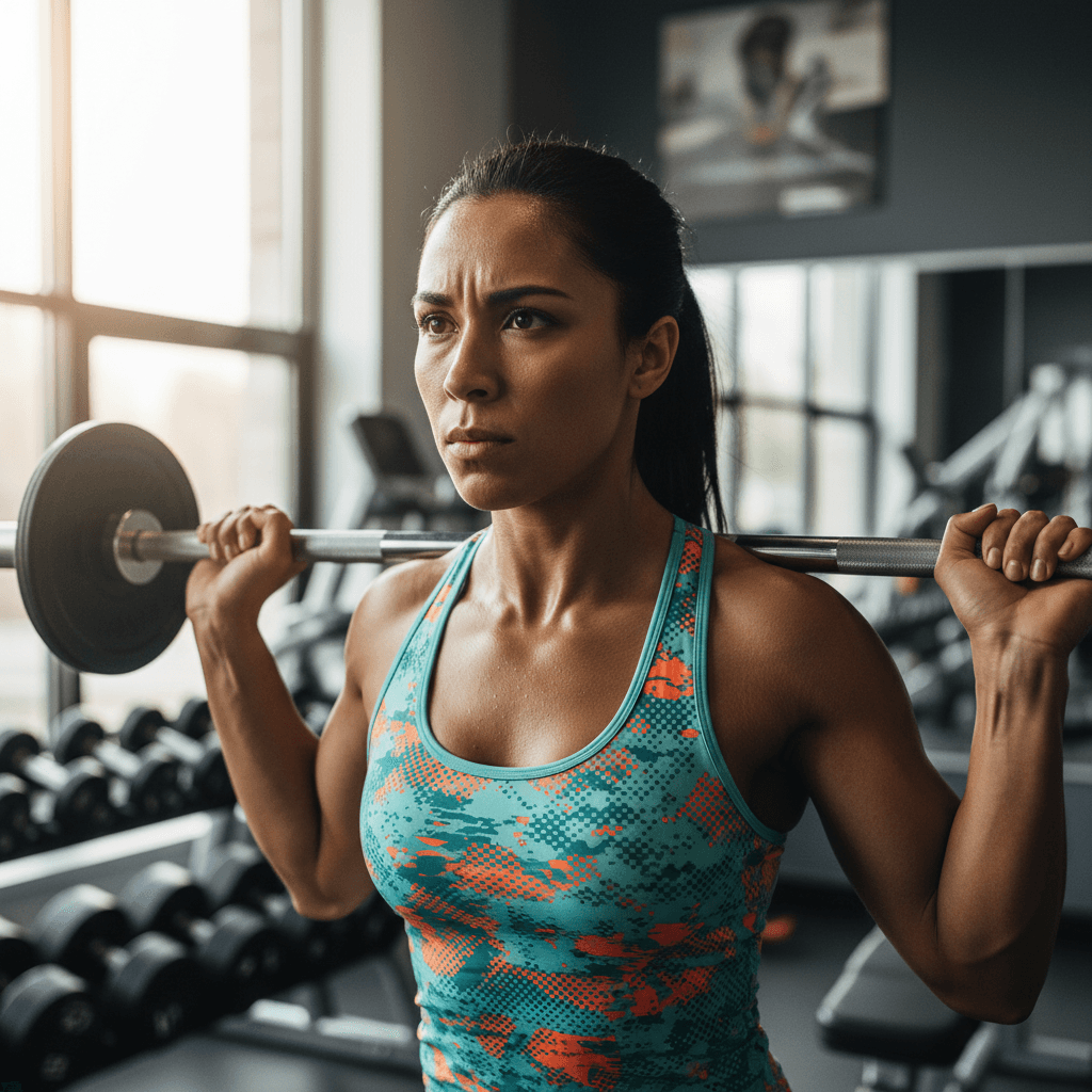 Athlete gripping pull-up bar wearing WOLF GEAR tank top