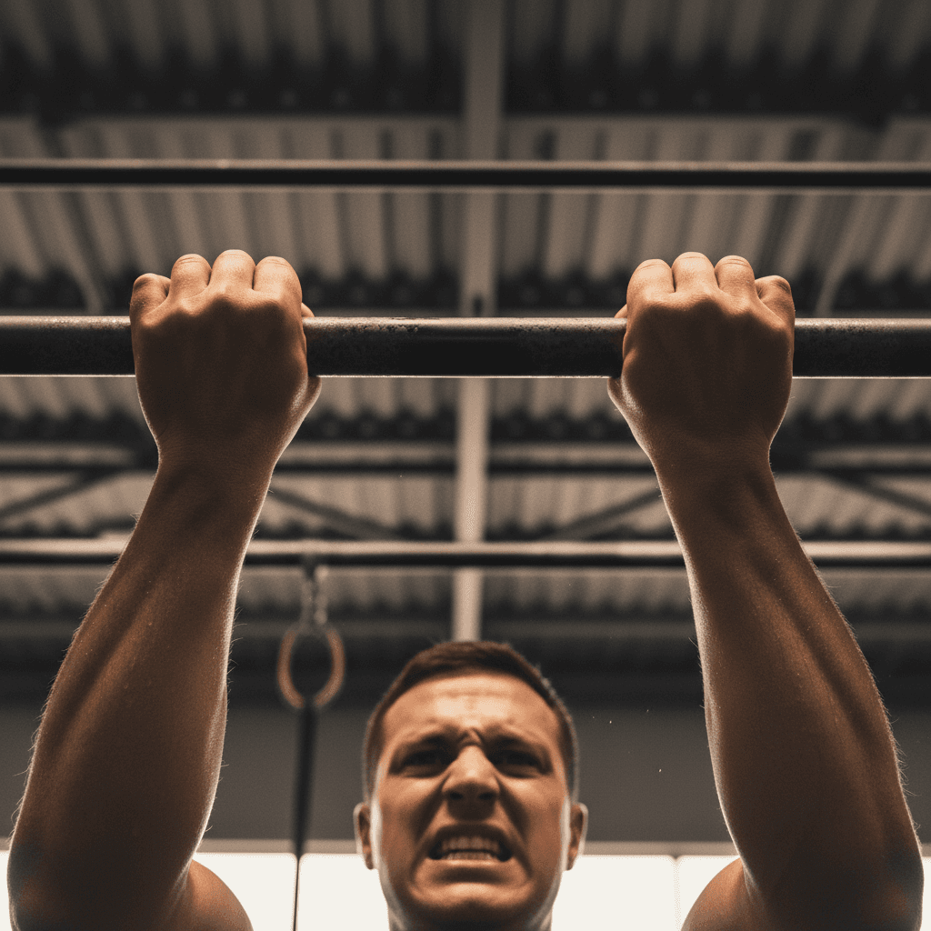 Athlete adjusting sleeve mid-workout